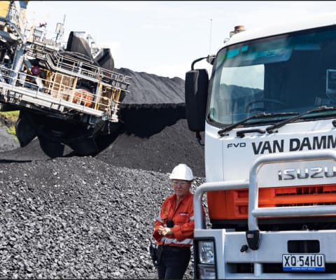 Employee of Van Damme Plant Hire Mackay & Coal Fields in Mining site